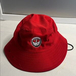 M/L New era bucket T golf hat red